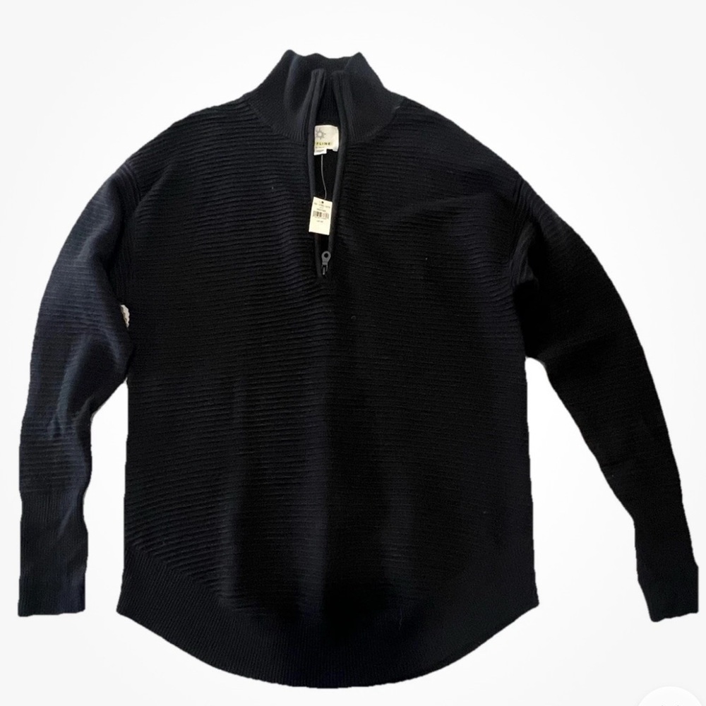 Aerie Men's Black Zip-Up Sweater